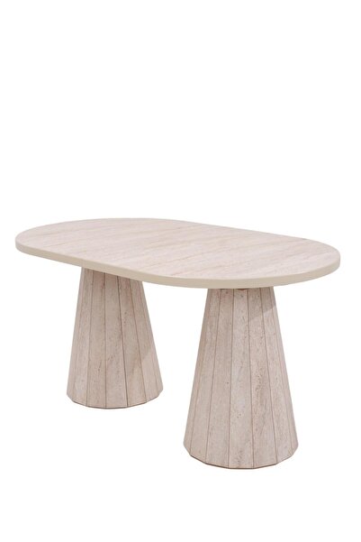 Erezogulları Mobilya Bohem Travertan Norte Açılır Yemek Masa Sandalye Takımı 90x160cm