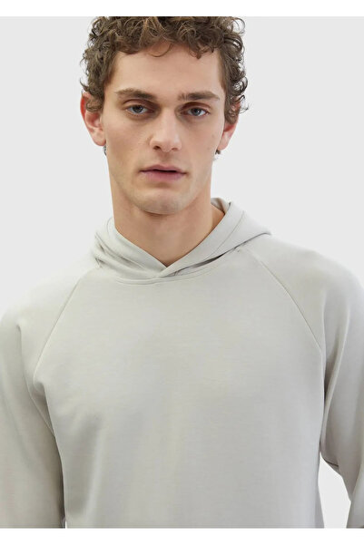 Ramsey Μονόχρωμο φούτερ με πέτρινη κουκούλα