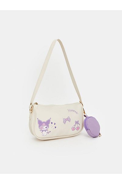 LC Waikiki Ecru Kuromi Printed Girl's Shoulder Bag and Wallet