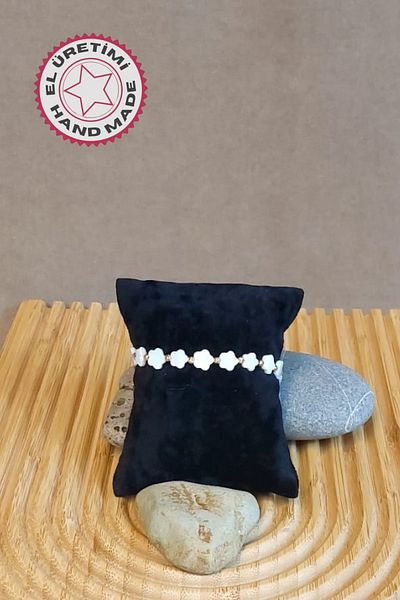 Uretti - Özlem 9422 4317 Handmade Flower Natural Stone Women's Bracelet