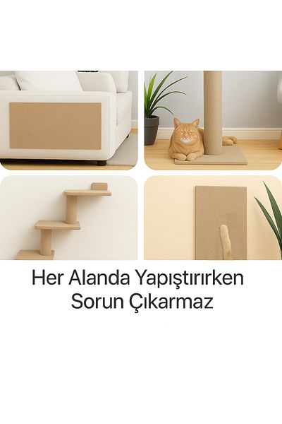 BEYLİNİ Cat Scratching Carpet Adhesive All Surface Applicable Cuttable Furniture Protective Mat (40X100)