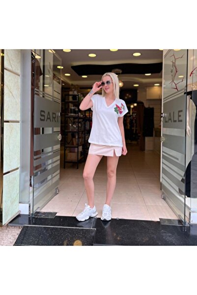 Unique Colorful Butterfly Embroidered T-Shirt