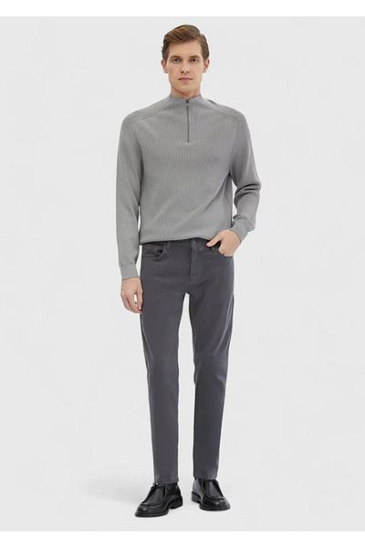Ramsey Gray Half Turtleneck Jacquard Knitwear