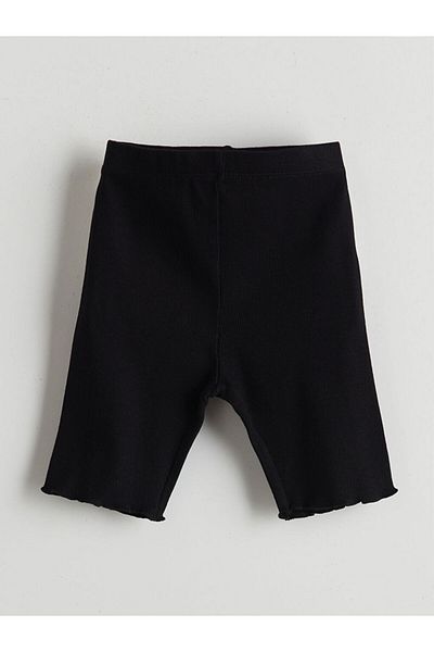 LC Waikiki Mercan Girl's Short Leggings with Elastic Waist, Pack of 2