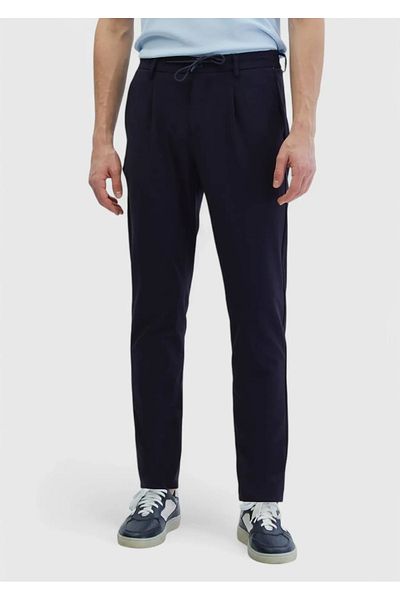 Ramsey Παντελόνι Casual με ίσιο υφαντό Navy Blue