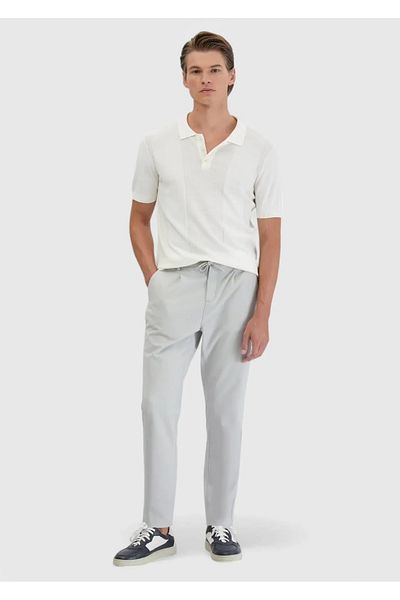 Ramsey Ecru Polo Neck Jacquard Knitwear Sweater
