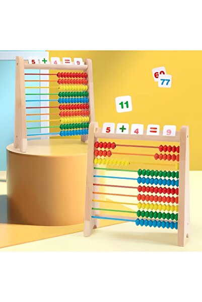 rexa عداد خشبي - لعبة تعليمية كلاسيكية للأطفال، أداة لتعليم الرياضيات مع خرز