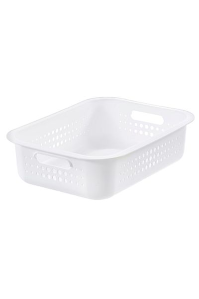 Orthex Storage and organization box, SmartStore Recycled 10, made of recycled plastic, White, 37x28x10 cm