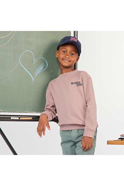 KIABI Fancy printed round neck sweatshirt RED