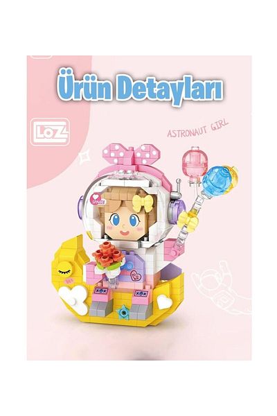 hak-iş oyuncak Loz Pink Astronaut 410 Piece Block