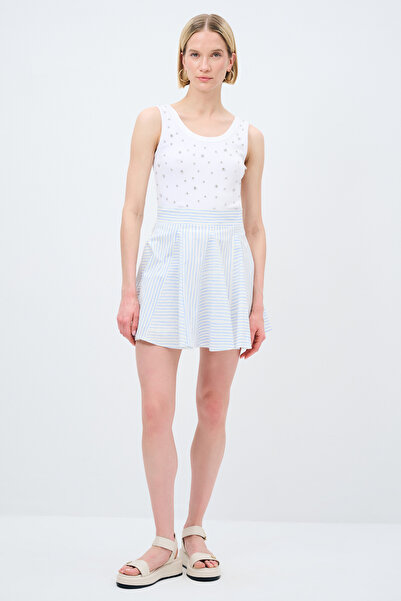 adL Çizgili Mini Etek