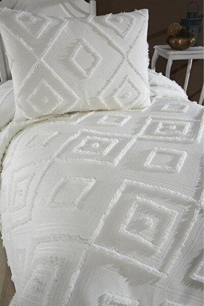 Çeyiz Diyarı Çeyiz Diyarı Samira 2 Parça Tek Kişilik Pike Takımı Krem