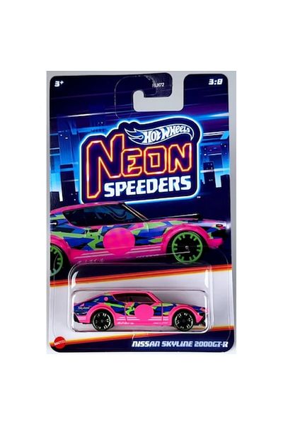 HOT WHEELS Masinuta metalica Hot Wheels, Neon Speeders Nissan Skyline 2000GT-R, 1:64, Roz