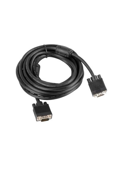 Lanberg VGA cable male-male, length 5m, Lanberg 41390, double shielding and ferrite core, black