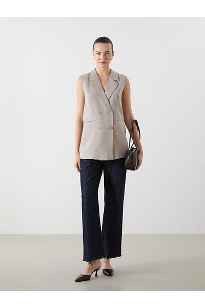 LC Waikiki New Season Jacket Collar Women's Classic Vest - S5Ju32Z8