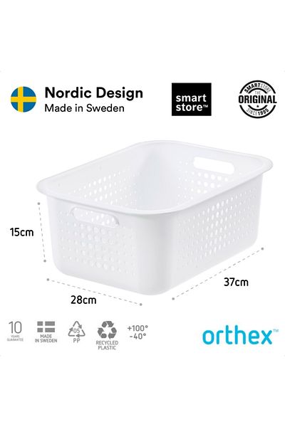 Orthex Storage and organization box, SmartStore Recycled 15, made of recycled plastic, 10L, 37x28x15 cm