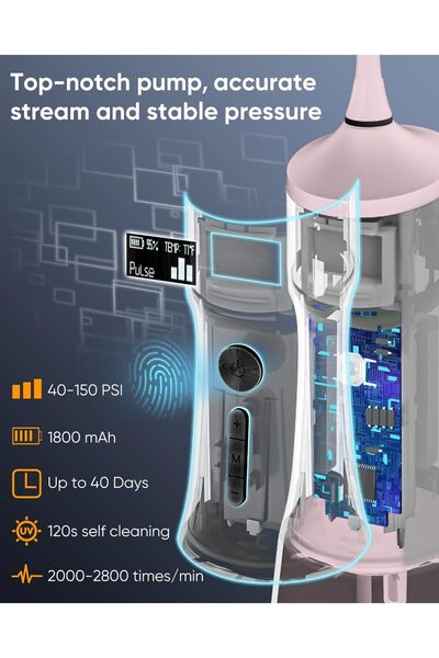 mysmile LP221 جهاز تنظيف الأسنان بالماء اللاسلكي القابل للتعقيم بالأشعة فوق ا...