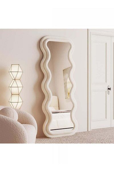 Taimi Extra Large Mirror With Elegant Design Full Length Mirror 170x70cm With White Velvet Frame