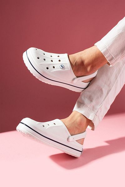 FUGA MODA Richard White Perforated Line Embossed Polyurethane Closed Front Wet Floor Men's Slippers and Sandals
