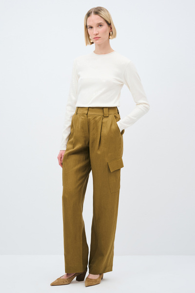 adL Kargo Cepli Keten Pantolon