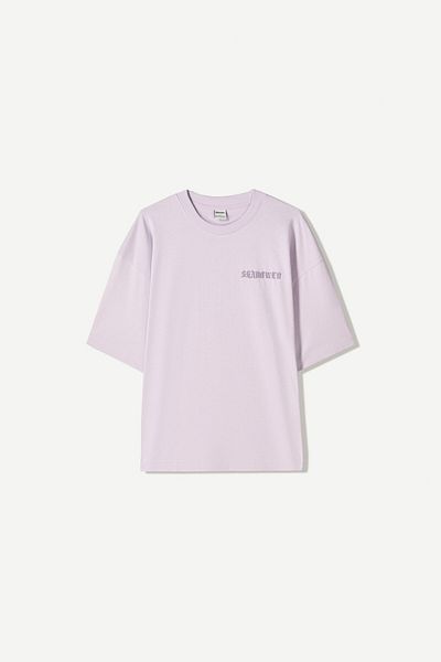 Bershka Printed short sleeve oversize T-shirt