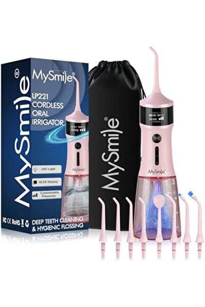 mysmile جهاز تنظيف الأسنان بالماء اللاسلكي LP221 UVC المعقم للأسنان
