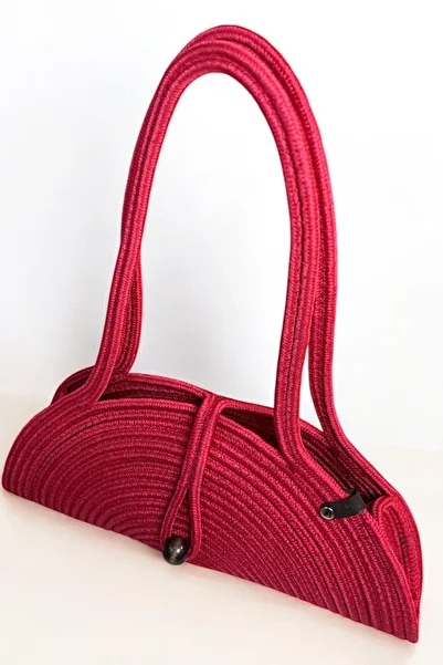 MaVaux Sore Wicker Look Natural Wooden Beaded Shoulder Bag