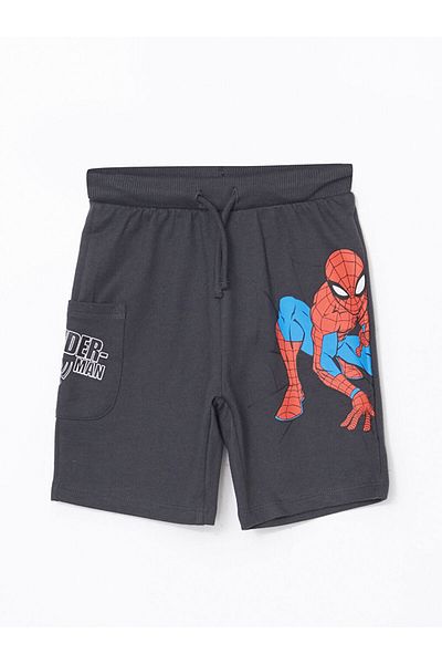 LC Waikiki New Season Elastic Waist Spider-Man Printed Boys Shorts - S5Fy68Z1