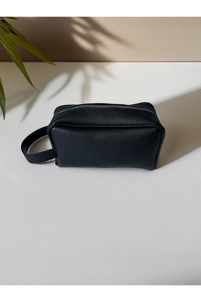 Valiberta Double Handle Leather Look Men's Handbag - Black
