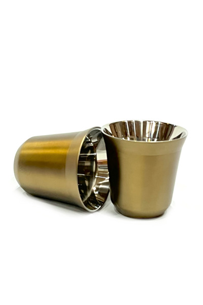 Generic Thermal Espresso Coffee Cup Capsule Design - 80ml - Gold