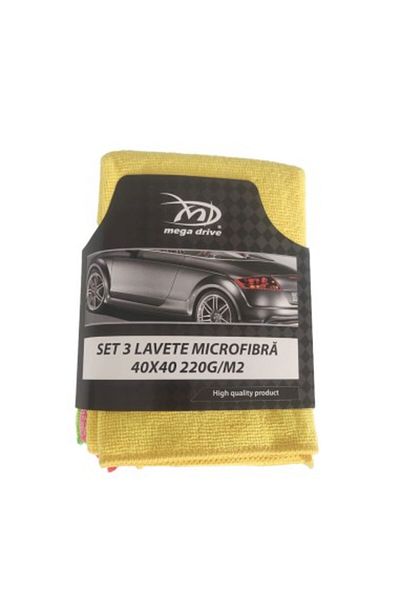 Mega Drive Set de 3 lavete din microfibră 40X40 220G/M2 Mega Drive