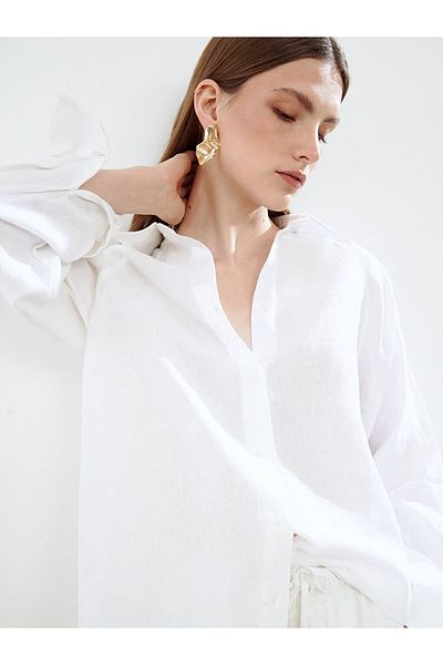 LC Waikiki Cămașă de damă din in oversize sezon nou - S5FH74Z8