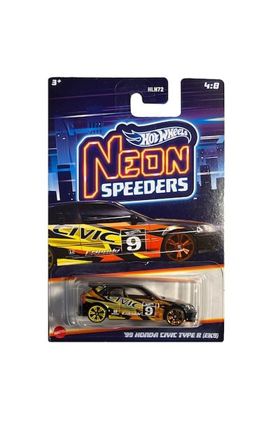 HOT WHEELS Metal Car, Neon Speeder 99 Honda Civic Type R EK-9, 1:64, Black