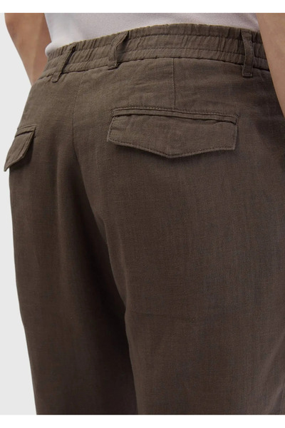 Ramsey Vizon Düz Dokuma Jogging Fit Casual %100 Keten Pantolon