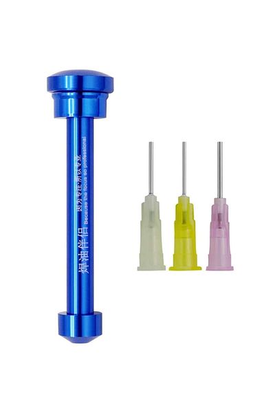 OEM Flux Syringe Dispenser, Aluminum, P01, Blue