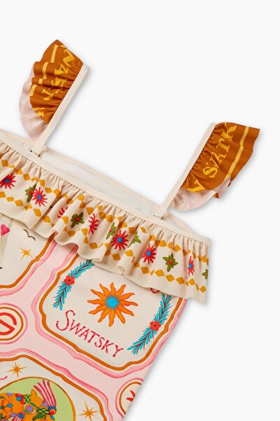 SWATSKY Bg Store Girls' Patterned Swimsuit