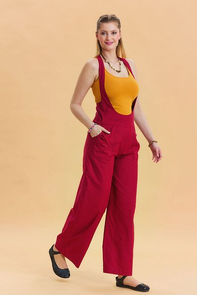 Los banditos Women's Bohemian Jumpsuit with Zipper Detailed Pockets
