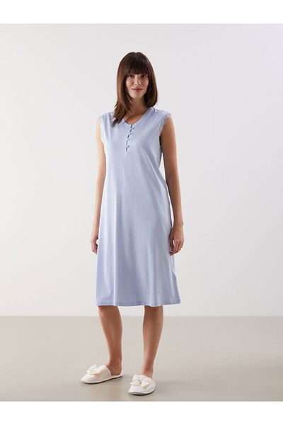 LC Waikiki New Season V-Neck Lace Detailed Maternity Nightdress - S5Ci13Z8