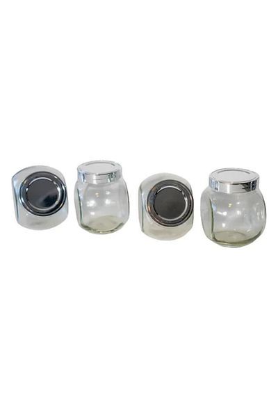 ABYZ Set of 4 glass jars, 4x190ml, plastic lids, for spices