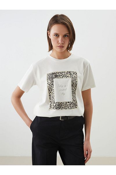 LC Waikiki New Season Crew Neck Printed Women's T-Shirt - S5Nj61Z8