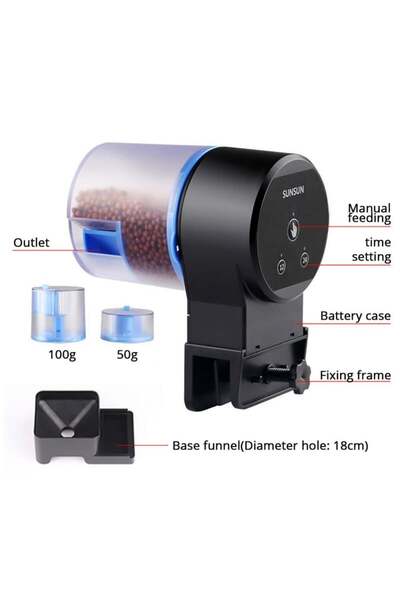 SunSun Automatic aquarium fish feeder, AK-21, black/blue