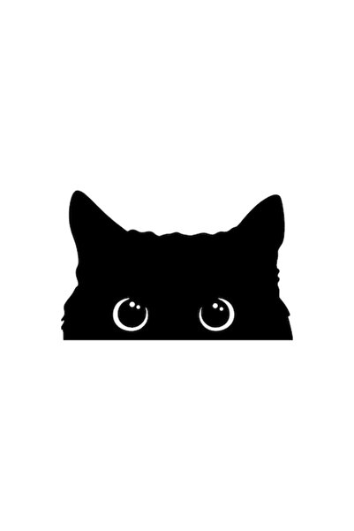 Oracal 651 Sticker auto moto cap de pisica, 15cm, negru