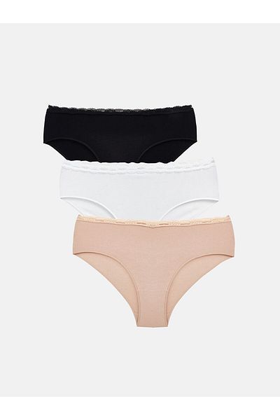LC Waikiki New Season Lace Detailed Hipster Panties 3 Pack - S45449Z8