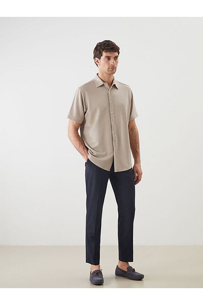 LC Waikiki New Season Regular Fit Short Sleeve Men's Textured Shirt - S5Fd85Z8