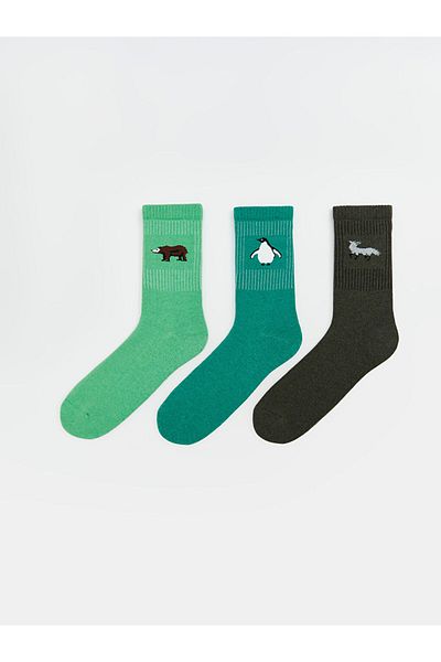 LC Waikiki New Season Printed Men's Socks 3-Piece - S5Lj53Z8