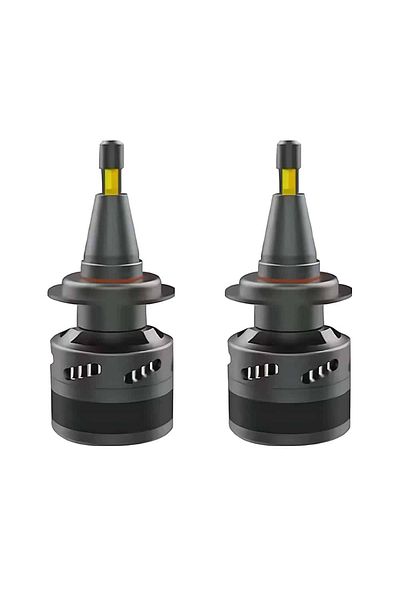 AUTOREY Set 2 becuri auto LED H7, 3 culori, schimbare de culoare prin pornire/oprire, 12V-24V, compatibile cu faza lungă/sfârșită fără ventilator