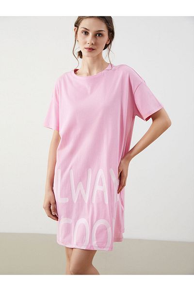 LC Waikiki Crew Neck Printed Women's Nightgown