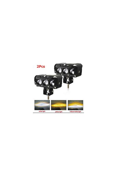 AUTOREY Set de 2 proiectoare LED cu lupe bifuncționale pentru motociclete sau ATV-uri