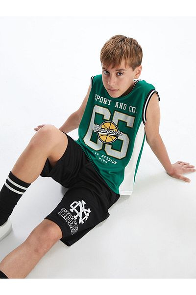 LC Waikiki Crew Neck Varsity Printed Boys Undershirt