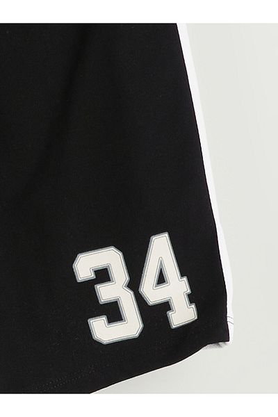 LC Waikiki Black Basic Boy's Shorts with Elastic Waist